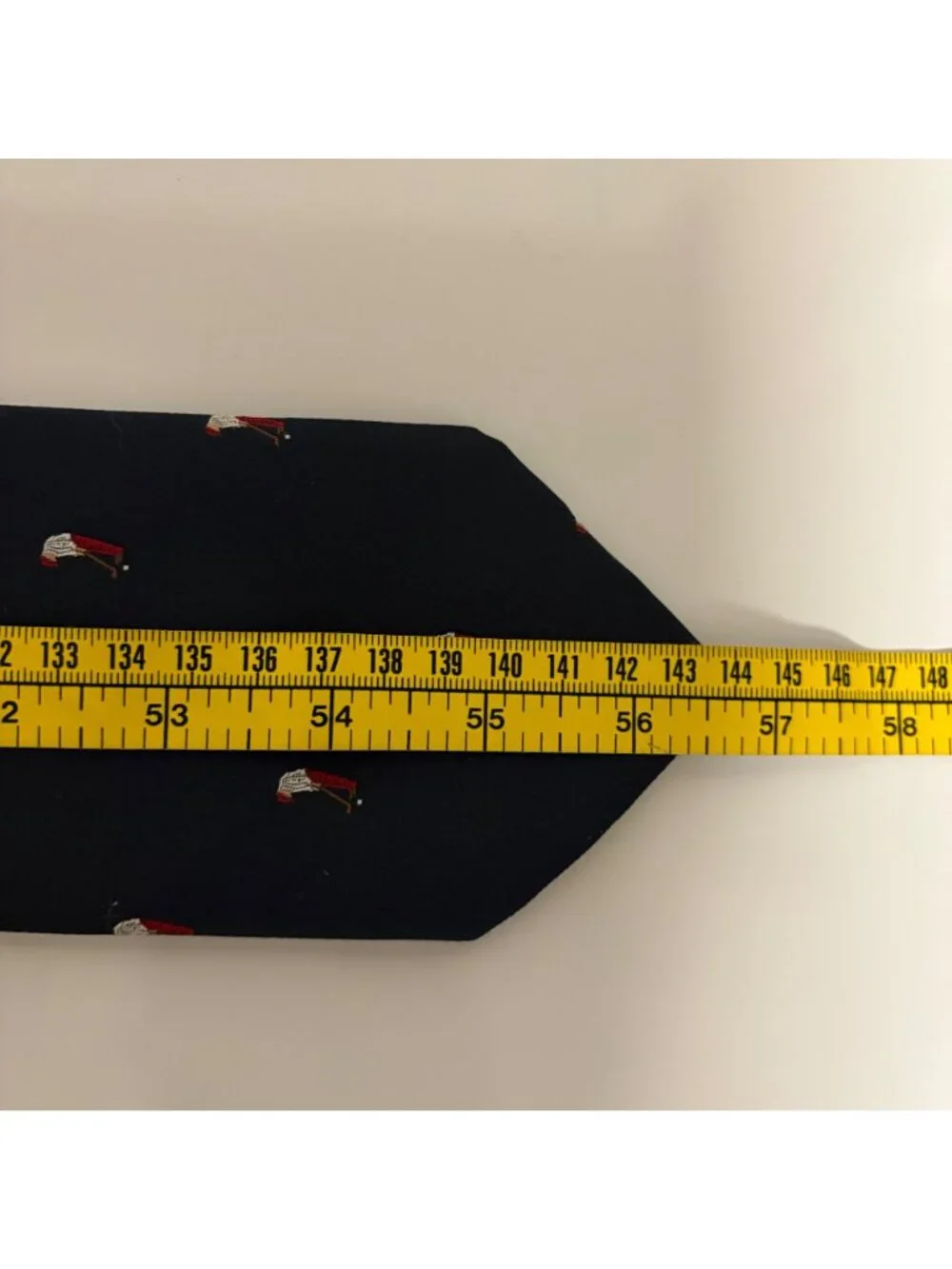 Ralph Marlin Vintage Tie Navy Golfer Putting Polyester Mens Necktie USA Office